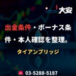 出金条件・ボーナス条件・本人確認を整理。｜タイアンブリッジ