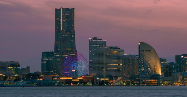 横浜みなとみらいの夕景