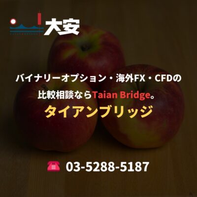 バイナリーオプション・海外FX・CFDの比較相談ならTaian Bridge。