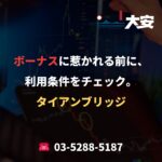 ボーナスに惹かれる前に、利用条件をチェック。｜タイアンブリッジ