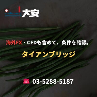 海外FX・CFDも含めて、条件を確認。｜タイアンブリッジ