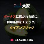ボーナスに惹かれる前に、利用条件をチェック。｜タイアンブリッジ