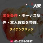 出金条件・ボーナス条件・本人確認を整理。｜タイアンブリッジ