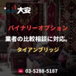 バイナリーオプション業者の比較相談に対応。｜タイアンブリッジ